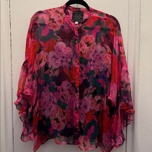 Johnny Wad Floral Silk Blouse